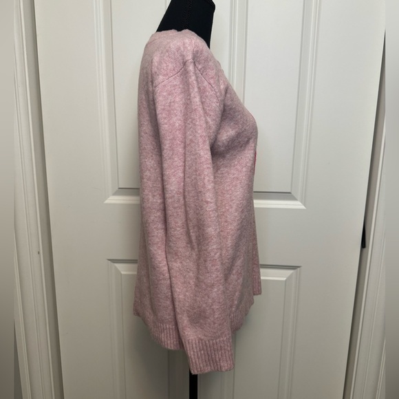 Loft Cat Mama Crew Neck Pink Sweater Size S - Picture 3 of 7